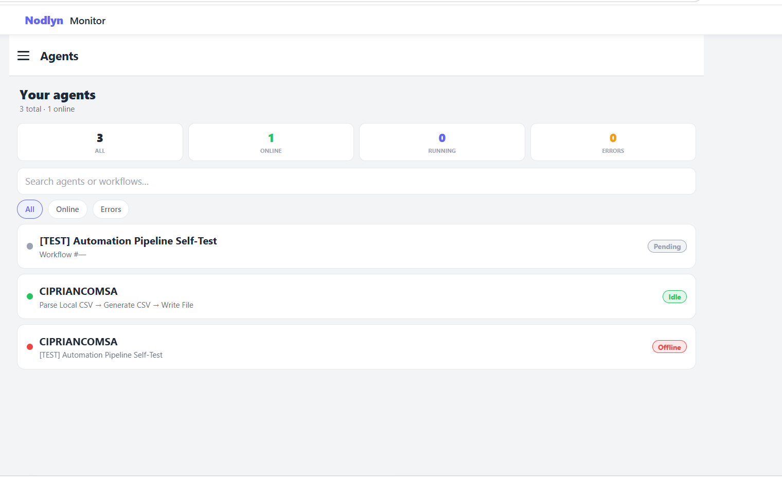 Nodlyn Monitor mobile app