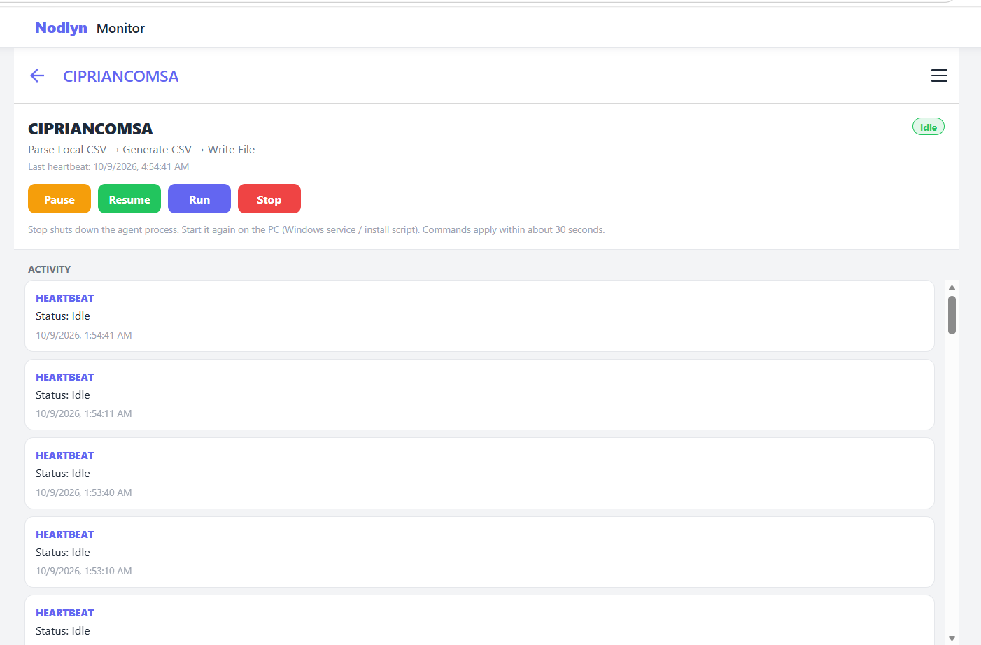 Monitor app agent details